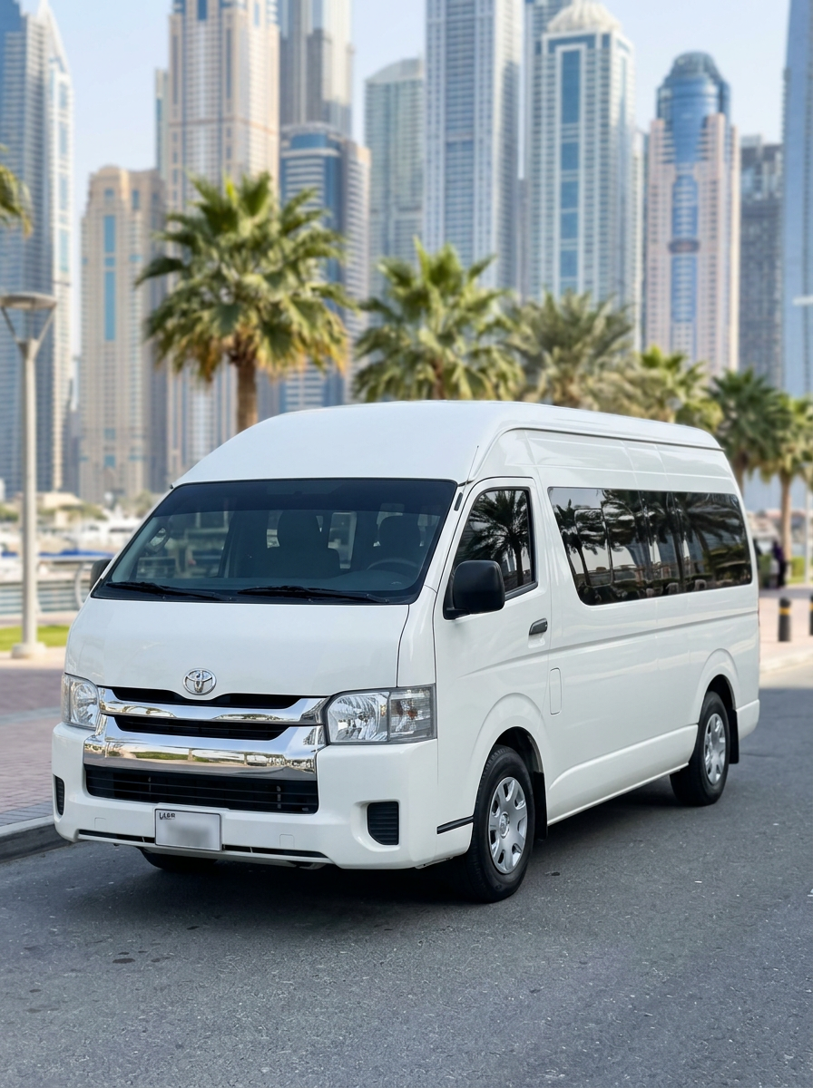 12-Seat Mini Van with driver in Dubai